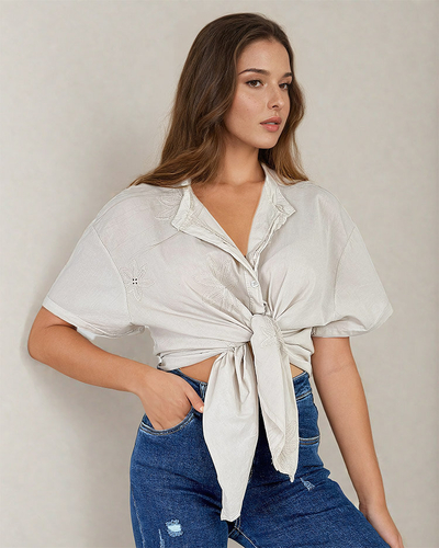 Royalfashion Sieviešu oversize izšūts krekls