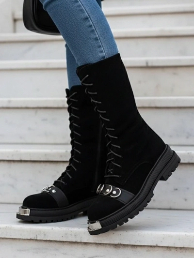 Royalfashion Women's Lace-up Boots Werces