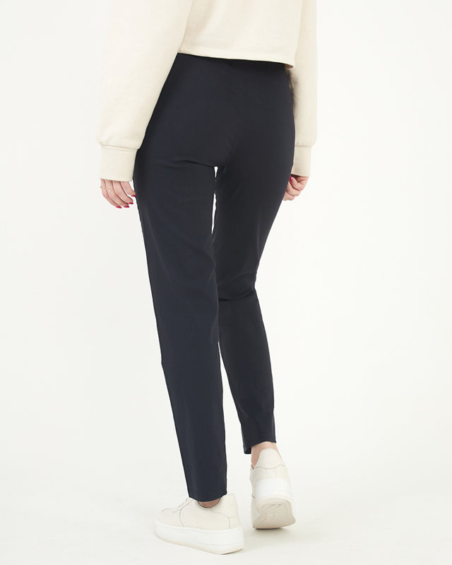 Black fabric straight women's pants PLUS SIZE - Clothing