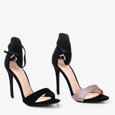 Black women's sandals on a high heel Gold Rush - Footwear 1