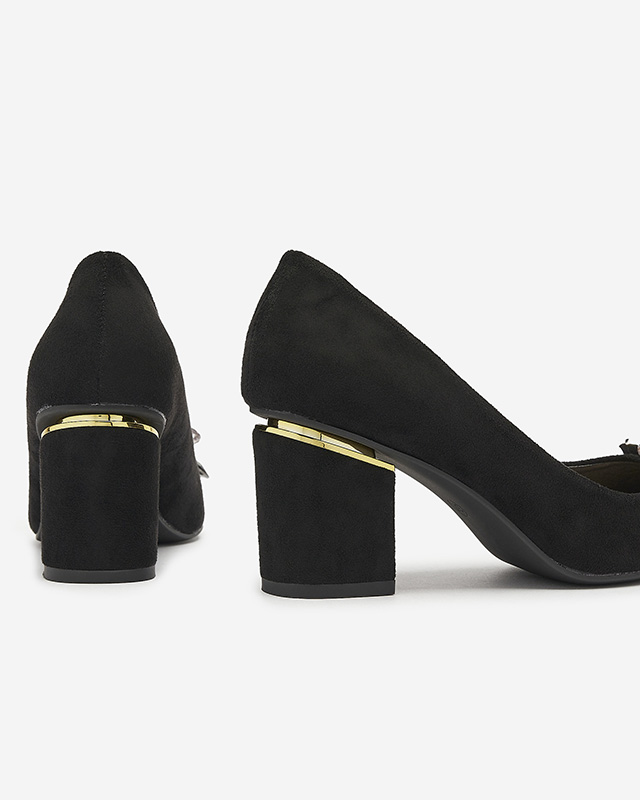 Black women's pumps with colorful crystals Xitas - Footwear