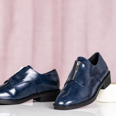 Navy blue low-heeled shoes Losientos - Footwear