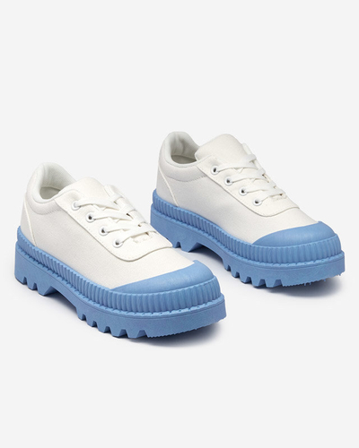 OUTLET Women's white sneakers with a blue sole Comp - Footwear