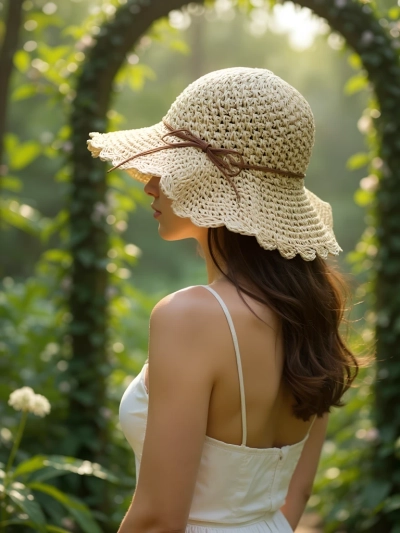 Royalfashion Women's Straw Hat Whisper Bow
