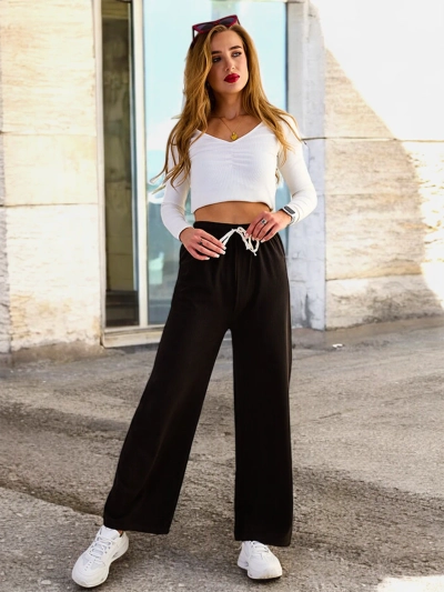 Royalfashion Women's wide ribbed pants