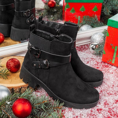 Black flat ankle boots Debra - Footwear