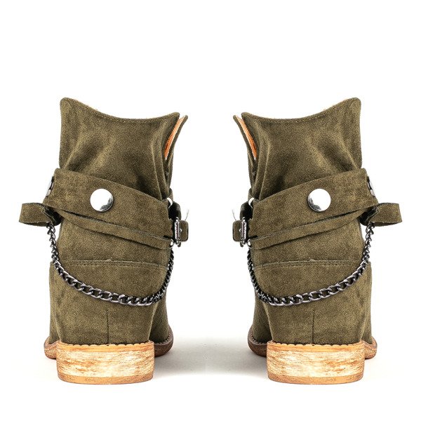 Green cowboy boots on an indoor wedge Salem - Footwear