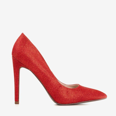 Ladies' red heels with glitter Nissa - Footwear