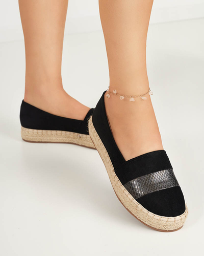 OUTLET Melnas sieviešu espadrilles Sverope - Shoes