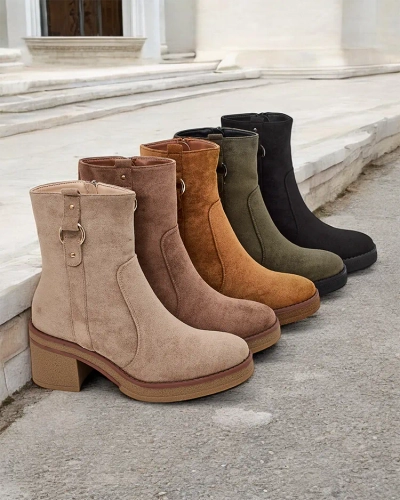 Royalfashion Women's ankle boots on a post Boron