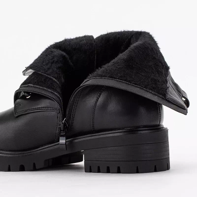 OUTLET Black boots with Mais pearls - Footwear