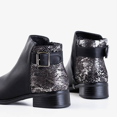 Black women's boots with flat heels Fireli - Footwear