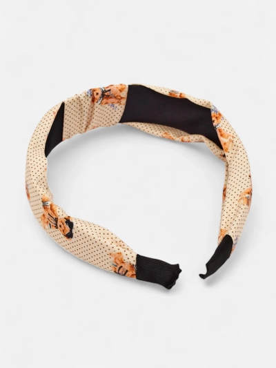 Royalfashion Hårband med flätat mönster i prickar och nallar