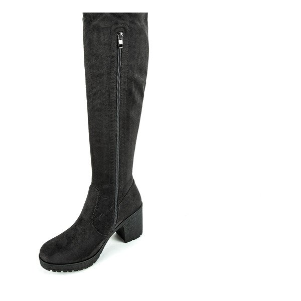 Gray boots on a high post from Ivisha - Footwear