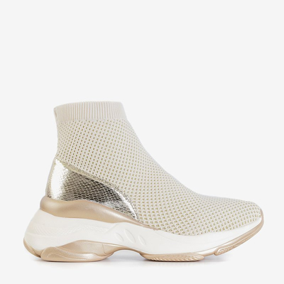 OUTLET Beige sports shoes with a high upper Lupine - Footwear