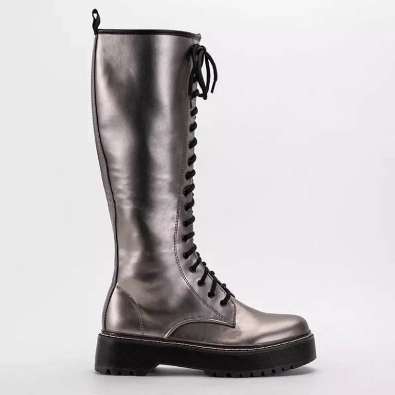 OUTLET Graphite women's boots with ties Darikos - Footwear
