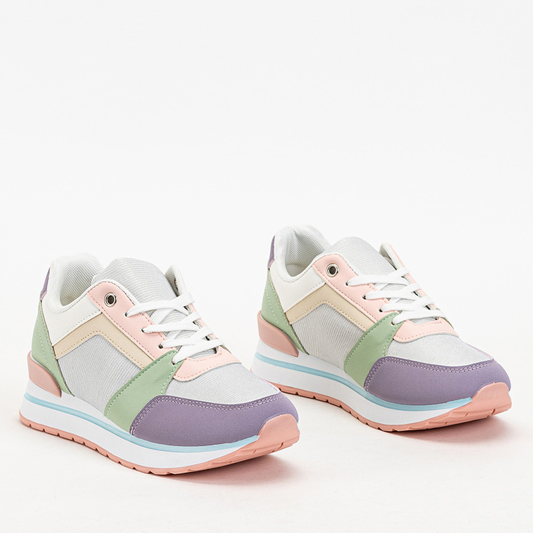 Multicolored women's sports sneakers with glitter Berilan - Footwear
