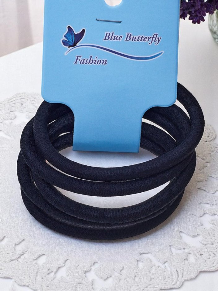 Royalfashion Набор из 5 чёрных резинок для волос Nero