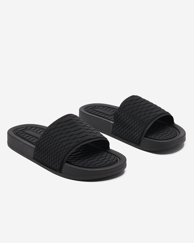 OUTLET Women's black slippers with Galite embossing - Footwear