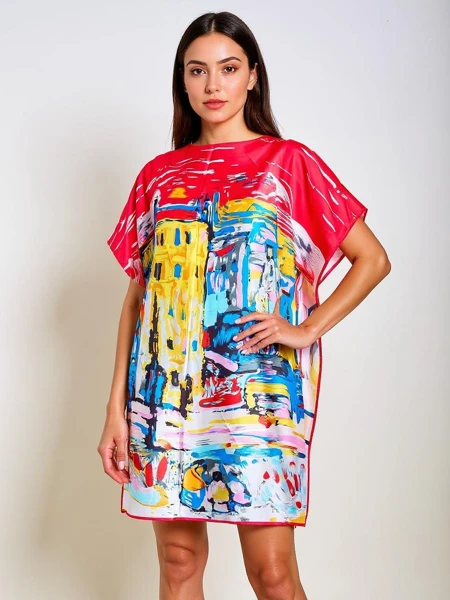 Sukienka Pareo Callista od Royalfashion – kolorowa, uniwersalna, do kolan