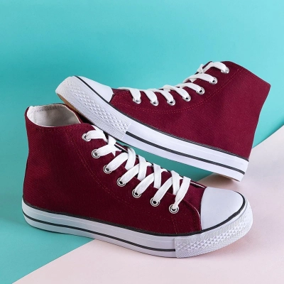 OUTLET Women's maroon high sneakers Skarllet - Footwear