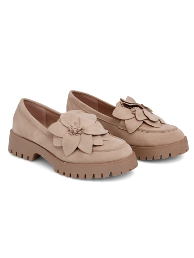 Royalfashion Eco suede women's moccasins with Floverse flower