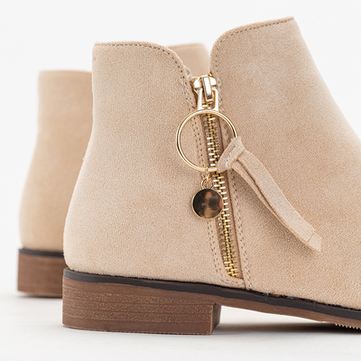 Boots of eco suede beige Eksa - Footwear