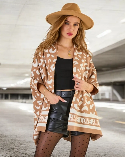 Royalfashion Women's print poncho