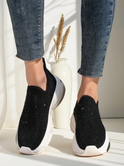 Royalfashion slip-on sieviešu sporta apavi ar rhinestones Elavises