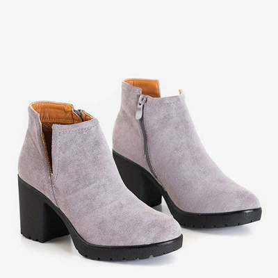 OUTLET Light gray insulated women's boots on the Ryoko post - Footwear