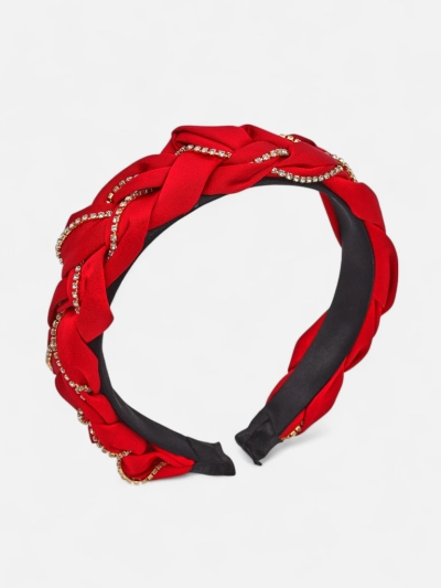 Royalfashion Opaska do włosów z pleceniem w warkocz zdobiona cyrkoniami