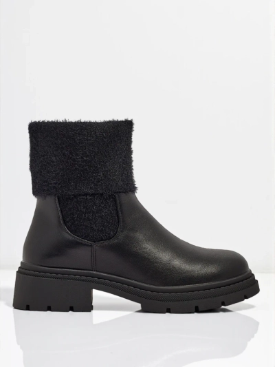 Women's Eco-Leather Ankle Boots with Fur Kesy