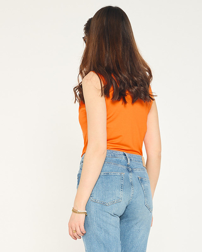 Sieviešu tops ar oranža zelta apdruku - Apģērbs