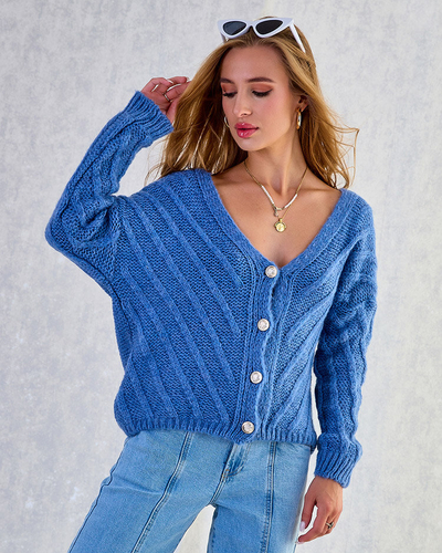 Royalfashion Women's knitted sweater with buttons