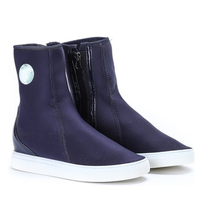 Botki a'la trampki w kolorze granatowym Cecylia - Obuwie