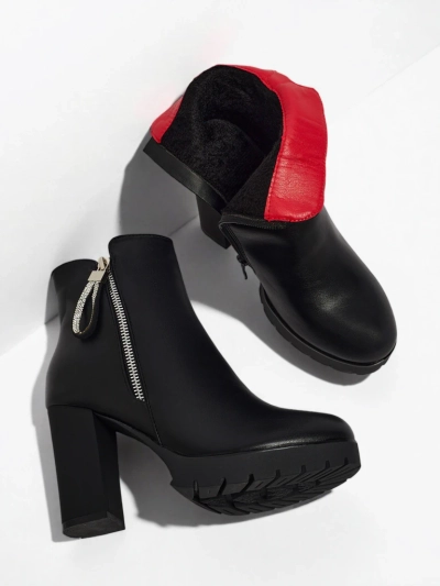 Luna Black Elegant Ankle Boots for Spring