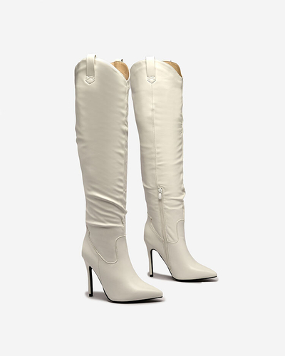 Royalfashion White women's Teritis stiletto boots