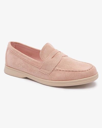 Women's eco-suede moccasins in pink Daffer- Footwear