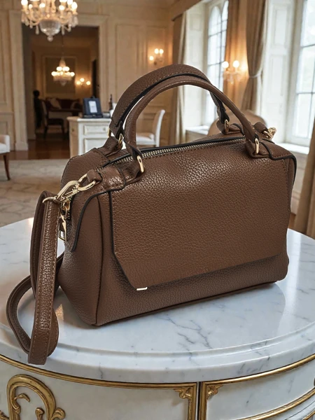 Flora Mørkebrun Elegant Skinnveske for Damer