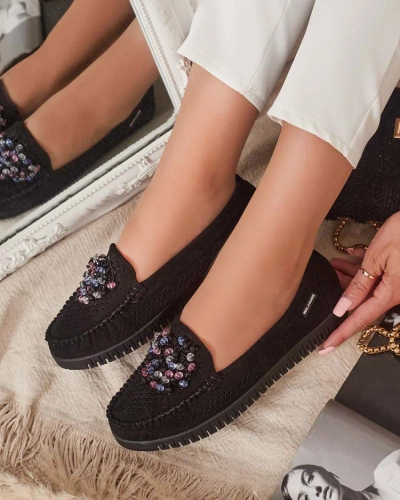 Royalfashion Sieviešu ažūra mokasīni ar pērlītēm Namis