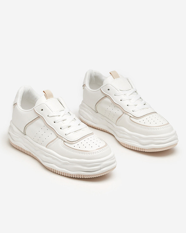 OUTLET Ladies' beige sports shoes with Dekavi inserts - Footwear