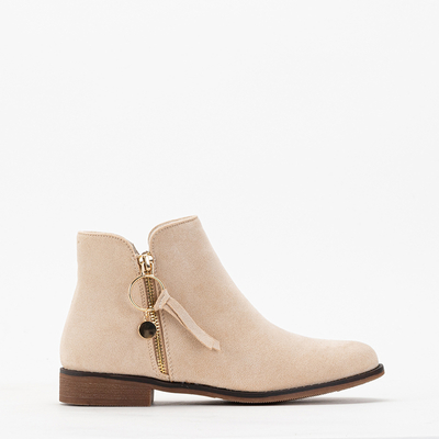 Boots of eco suede beige Eksa - Footwear