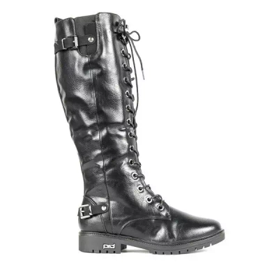 OUTLET Black flat boots Kanuti - Shoes