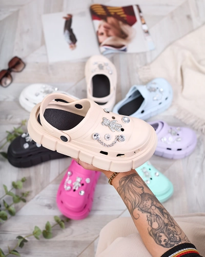 Royalfashion Бежевые женские резиновые шлепанцы Kooranza