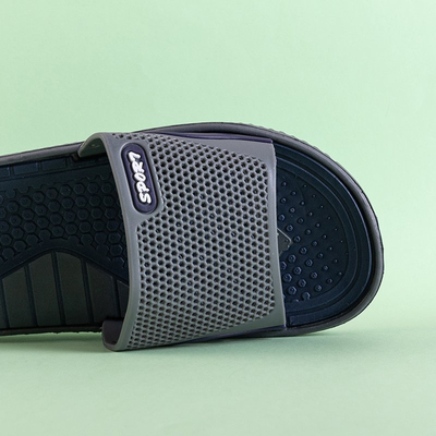 Men's gray flip-flops with navy blue element Smorts - Footwear