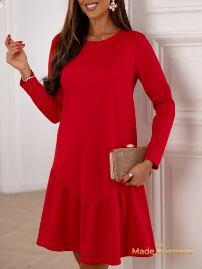 Женское мини-платье с оборкой