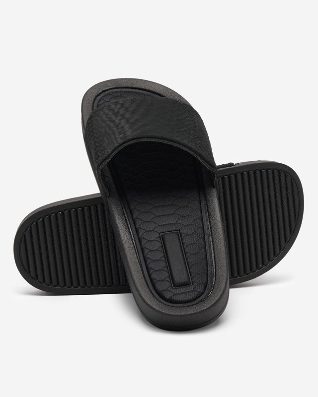 OUTLET Women's black slippers with Galite embossing - Footwear