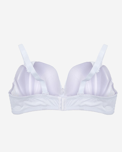 Women's white plain bra with lace - Underwear