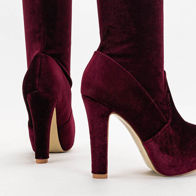 High-heeled burgundy over-the-knee boots Nubi - Shoes