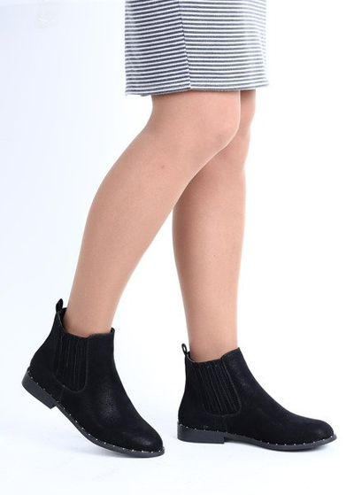 Klasyczne sztyblety w kolorze czarnym Audria- Obuwie